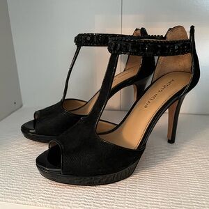 ANTONIO MELANI Black T-Strap Heels